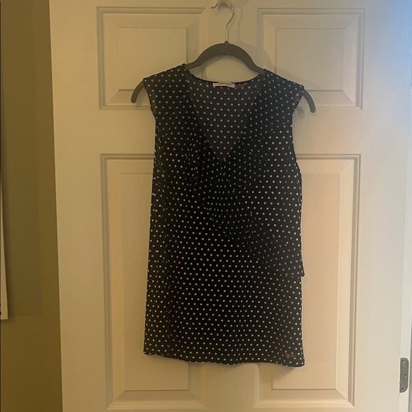 Elegant Navy Polka Dot Dress - Picture 1 of 4